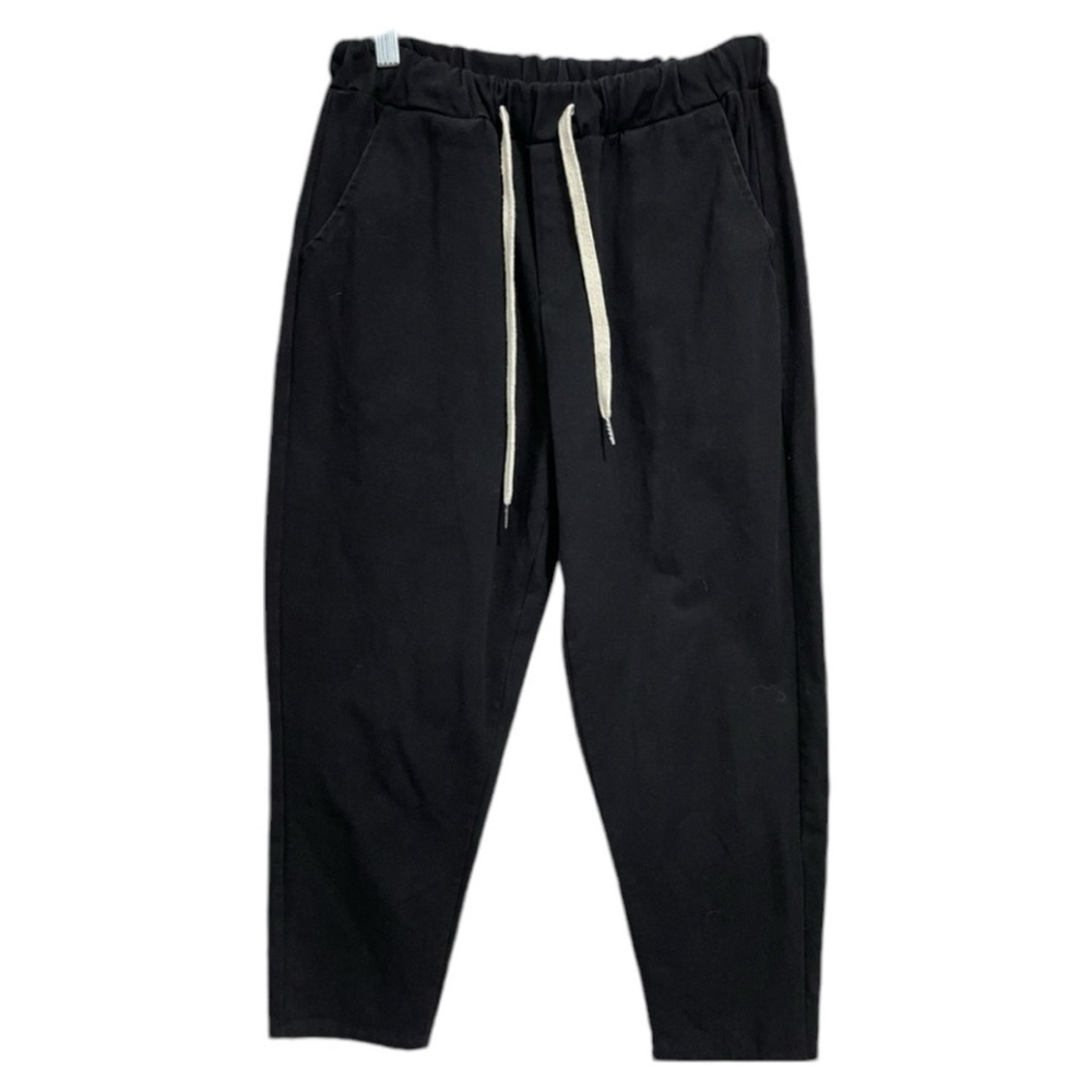 Pinkyotto Black Canvas Cotton Y2K Cropped Tapered Pants Size XS